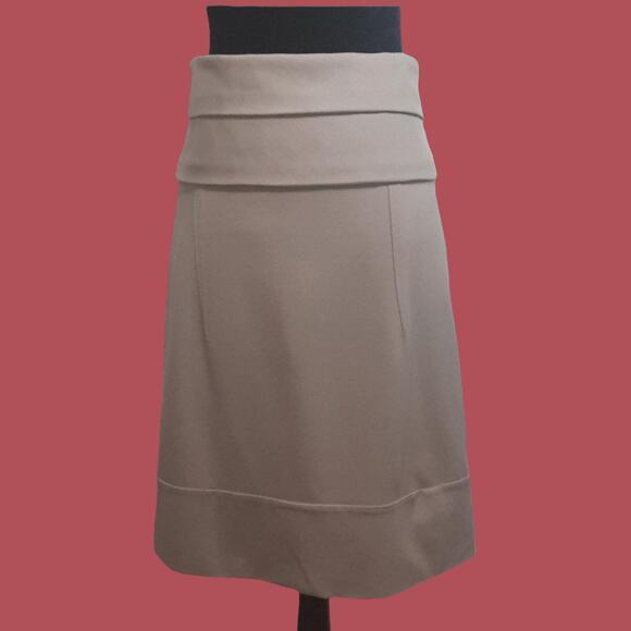 MARNI Retro High Waisted Midi Skirt A-line Size 6 Neutral Tan‎ - Picture 1 of 5